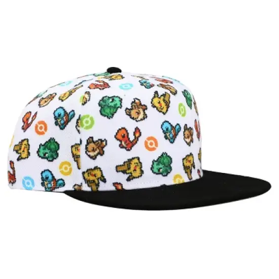Pokemon Starters White Snapback Hat image {2}