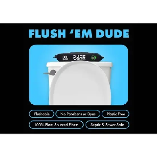 Dude Wipes Fragrance Free Flushable Wipes - 8pk/48ct image {3}
