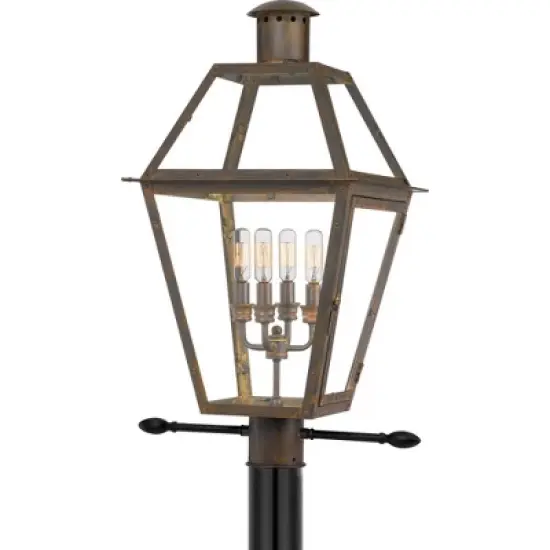 Quoizel Lighting Rue De Royal 4 - Light Post Light in  Industrial Bronze image {1}