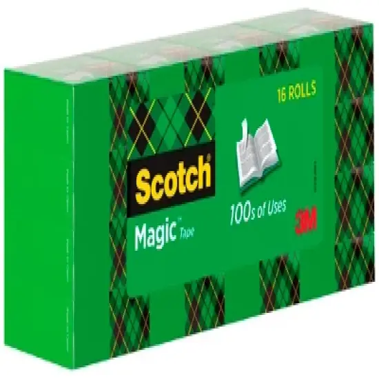 Scotch 810 Magic Tape, 0.75 x 1000 Inch, Matte Clear, Pack of 16 image {1}
