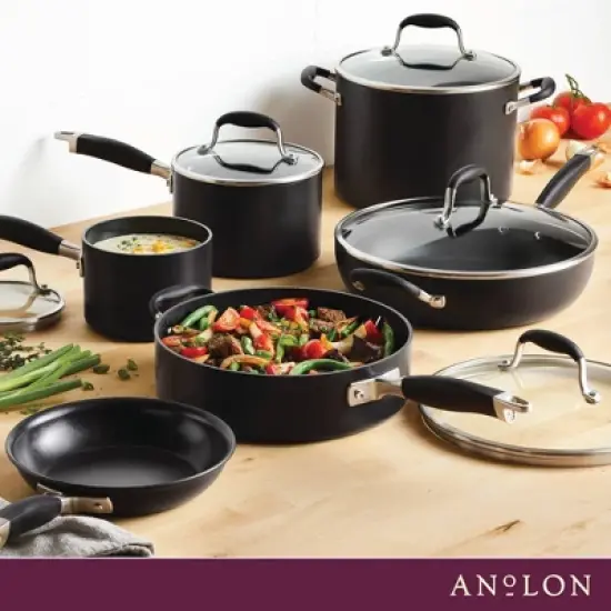 Anolon Advanced Home 11pc Hard Anodized Nonstick Cookware Set Onyx image {9}