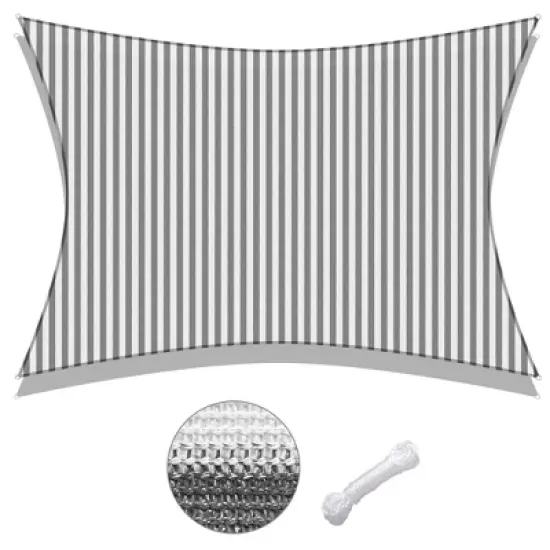 LAGarden 19x13 Ft Rectangle HDPE Sun Shade Sail image {9}