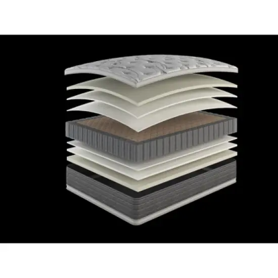 NicBex 14 Inch Two Sided Pillow Top High Density Foam Mattress with CertiPUR-US Certified,Mattress in a Box,White+Gray image {2}