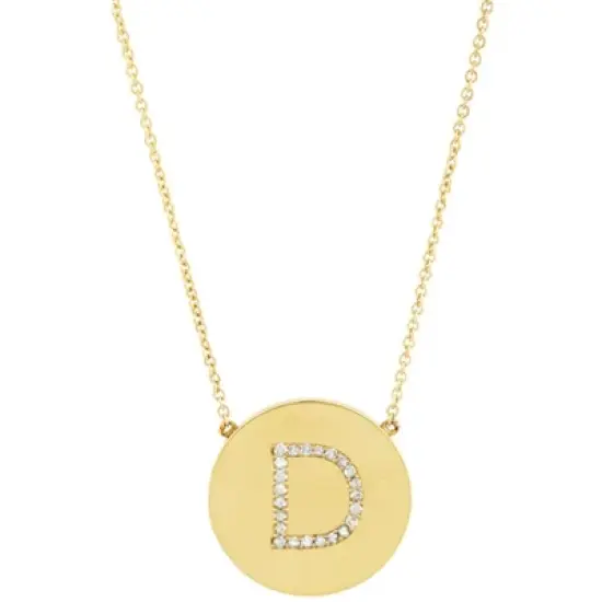 SHINE by Sterling Forever 14K Gold Plated Sterling Silver CZ Round Initial Necklace image {2}
