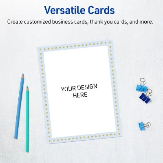 Avery 5" x 7" Cards, Gold Dots with Blue Border, 20 ct image {5}