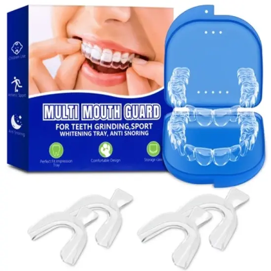 YEVYO 4-Pack Mouth Guard for Grinding Teeth at Night - Custom Fit Night Guards for Teeth Clenching & Grinding with Case - EVA Material image {7}