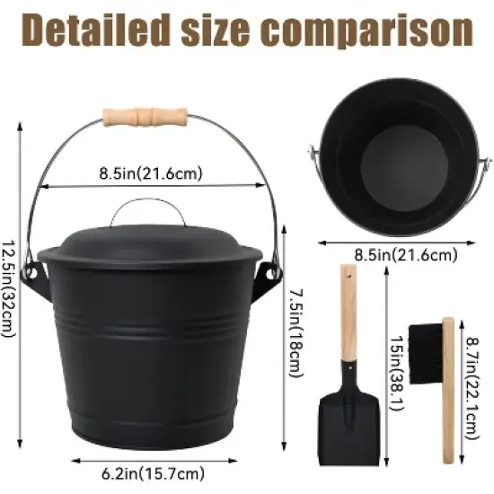 vancasso Mini Ash Bucket with Lid and Shovel image {3}