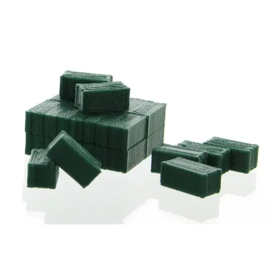 3D to Scale 1/64 3D Printed Green Plastic Square Hay Bales 24 total (16 in stack) 64-306-GR image {1}
