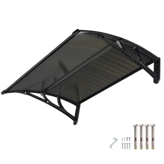 Yescom 39"X29" Window Awning Door Canopy Polycarbonate Anti-UV30+ Cover Outdoor Rain Snow Protection Patio White Board image {10}