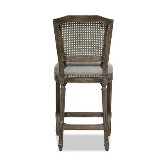 Jennifer Taylor Home Triomphe Rattan Wicker High Back Armless Counter Bar Stool image {3}