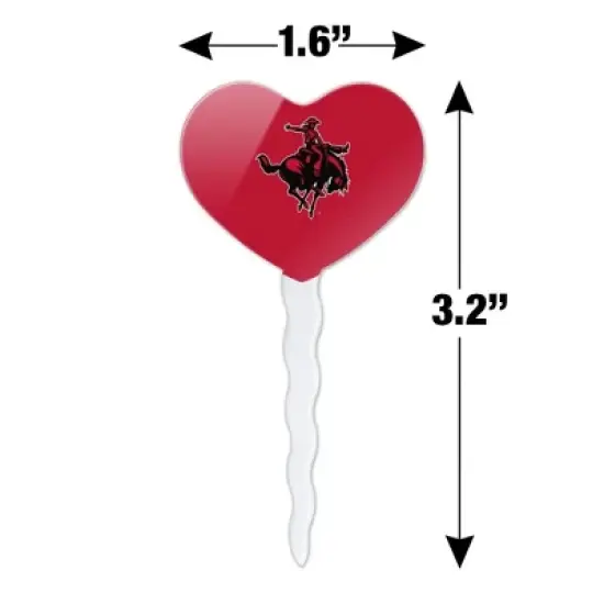 Northwestern Oklahoma State Primary Heart Love Cupcake Picks Toppers Decoration Set of 6 image {5}