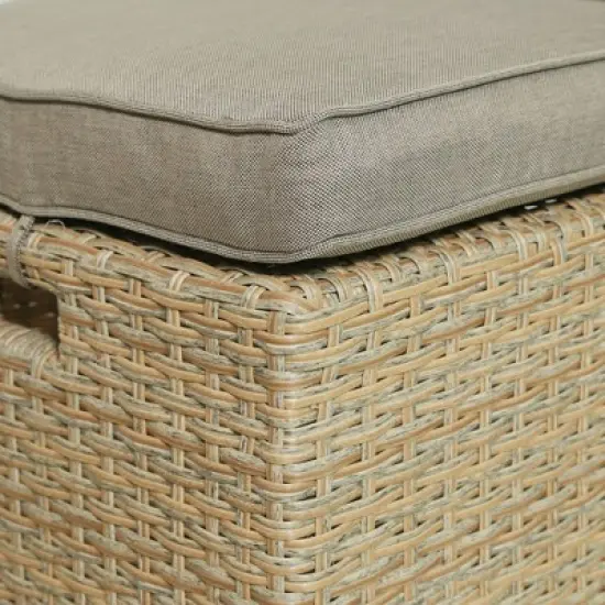 6pc Outdoor Wicker Conversation Set with Arm Chairs, Sofa, Ottomans & Coffee Table - Brown - GODEER image {11}