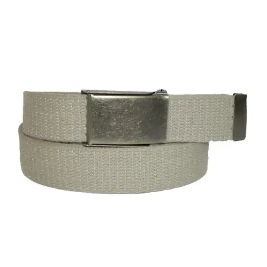CTM Men's Fabric Belt with Brass Flip Top Buckle image {3}