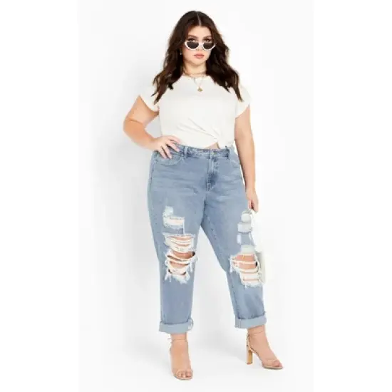 Women's Plus Size Hannah Rip Jean - Light Wash | CITY CHIC image {7}