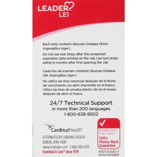 Leader Blood Glucose Test Strips, 25 Count image {3}
