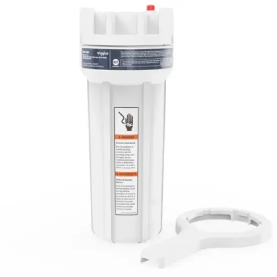 Whirlpool 10" x 2.5" Standard Whole House Water Filter Housing, Stainless Steel 3/4" Inlets, WHKF-DWH image {4}