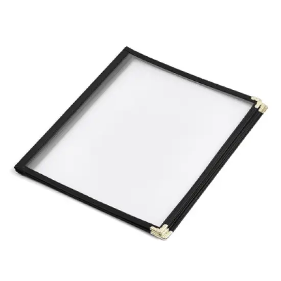 WeChef 60 Pack Restaurant Menu Covers 8.5 x 11" Book Style 3 Pages 6 Views Black image {2}