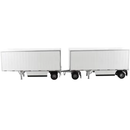 Wabash National 28' Double Pup Trailers White "Transport Series" 1/50 Diecast Model by Diecast Masters image {1}