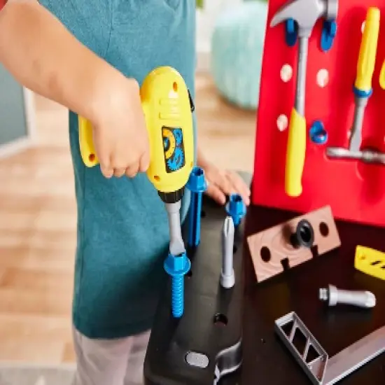 Kidoozie Just Imagine Pack 'N Go Workbench, Pretend Play for your Preschool Builder, Over 50 Pieces, Ages 3+ image {5}