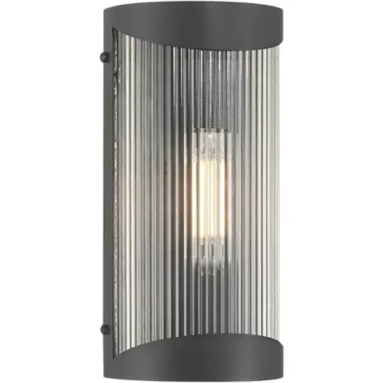 Possini Euro Design Possini Euro August 11" High Textured Black Outdoor Wall Light image {9}