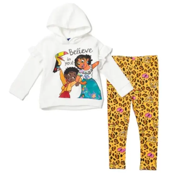 Disney Encanto Mirabel Girls Pullover Fleece Hoodie and Leggings Outfit Set Little Kid to Big Kid image {6}