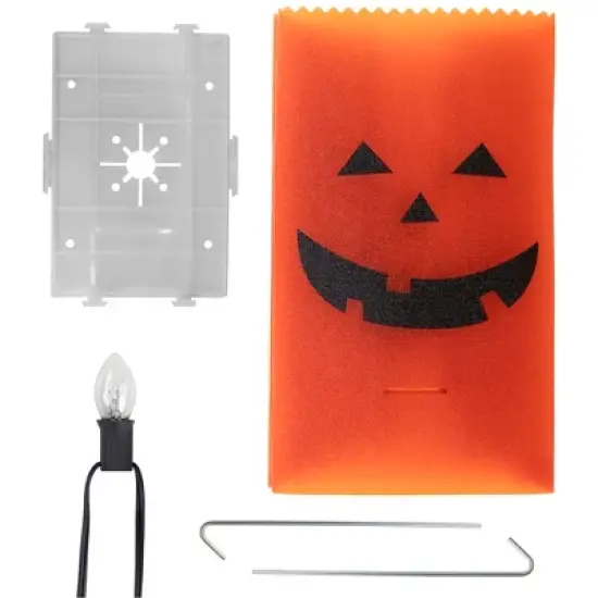 Northlight Lighted Jack-O-Lantern Halloween Outdoor Luminary Pathway Markers - 9.5" - Set of 3 image {7}
