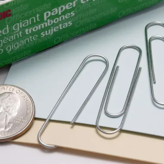 Officemate Recycled Paper Clips, Giant Gem, 100/Box, 5 Boxes image {3}