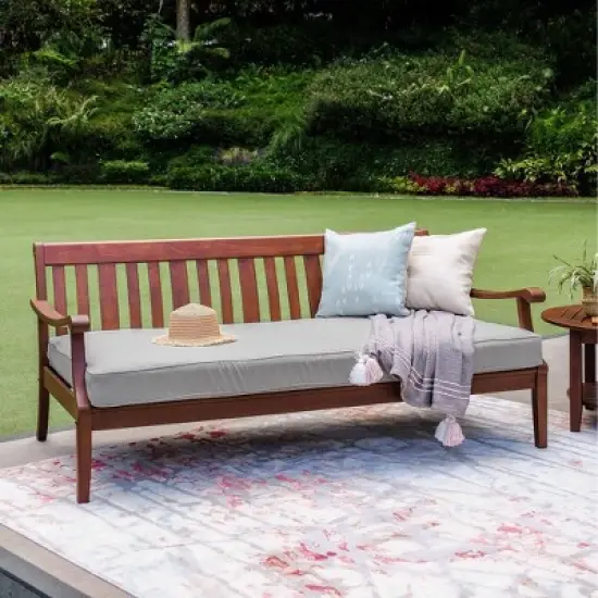 Cambridge Casual Maine Mahogany Wood Outdoor Sofa Daybed with Oyster Cushion: Weather-Resistant Patio Furniture image {5}