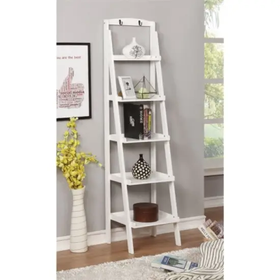 Jameson Contemporary Wood Bookshelf in White - Furniture of America image {1}