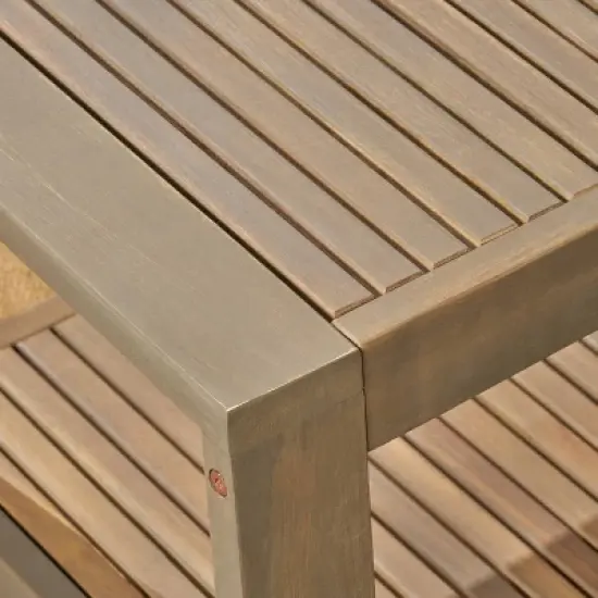 Grenada 2pc Acacia Wood Patio Chat Set - Gray/Dark Gray - Christopher Knight Home image {6}