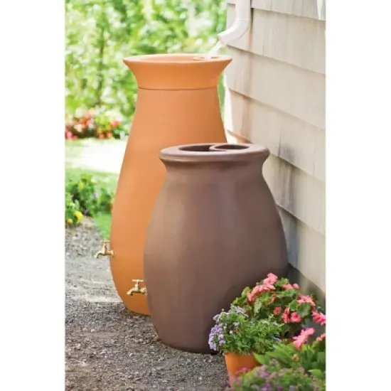 Rainwater Urn, 50 Gallon, 4' Hose Included, Brass Water Spigot, Removable Top image {3}