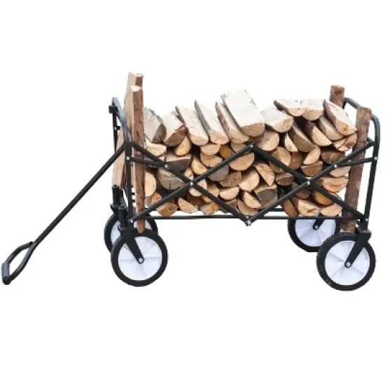 DOMETOUR Folding Wagon Garden Shopping Beach Cart (Red) image {7}