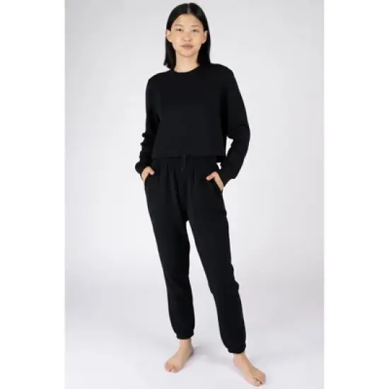 90 Degree By Reflex Womens Softlite Scuba Modal Paython Crew Neck Sweatshirt and Taylor Jogger Set image {4}