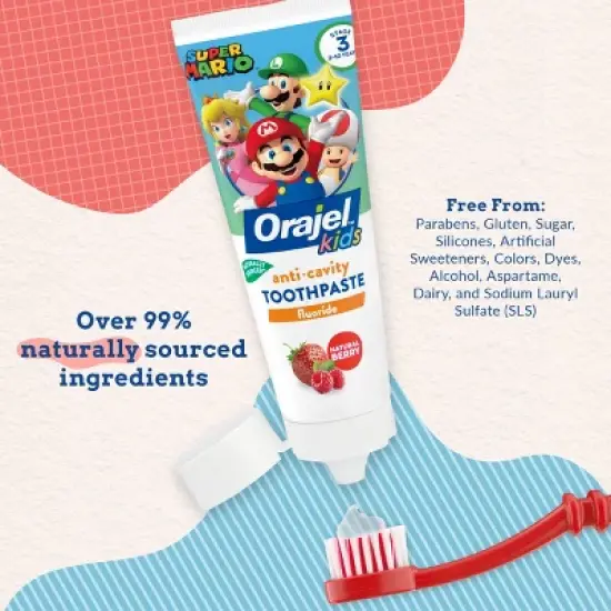 Orajel Kids' Super Mario Fluoride Toothpaste - 4.2oz image {4}