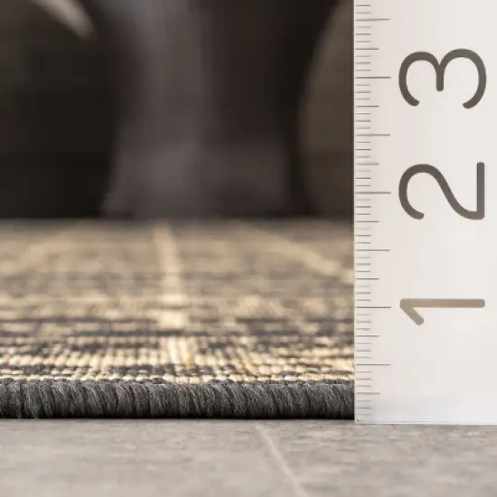 nuLOOM Justina Abstract Brick Indoor and Outdoor Patio Area Rug image {2}