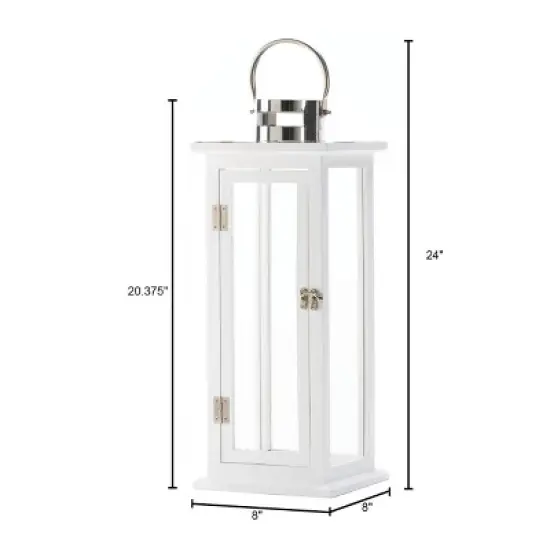 20.375" Iron Highland Outdoor Lantern White - Zingz & Thingz image {2}