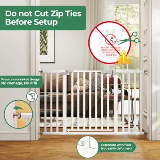 SUGIFT Pet Gate Baby Gate 31 Inch Tall Auto Close Dog Gate Safety Gate Pressure Mounted Walk Through Pet Safety Gate for Stairs Doorways image {7}