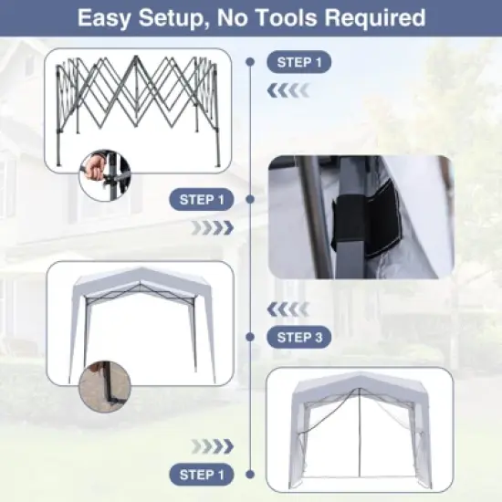 Costway 10 X 10 FT Pop up Canopy Tent with 4 Sidewalls Mesh Netting Wheeled Bag 8 Stakes image {4}