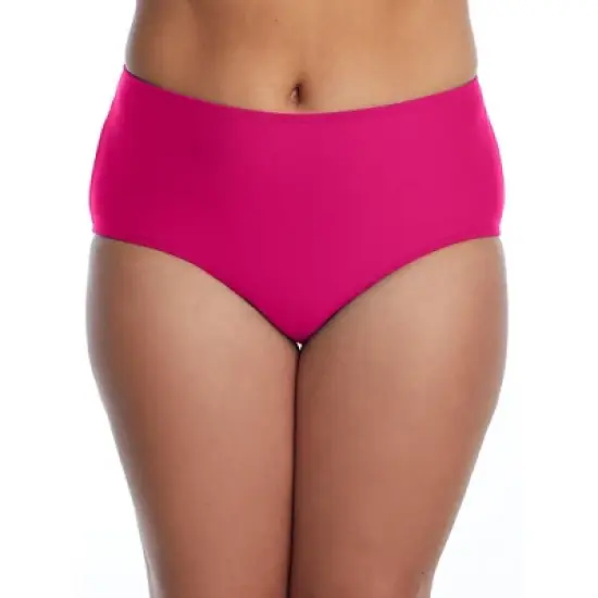 Birdsong Women's Plus Size Hibiscus Basic Bikini Bottom - S40160P-HIBI image {2}