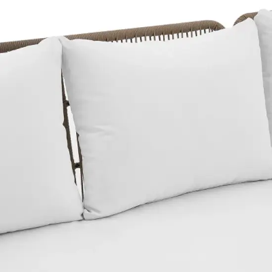 Barton 3-Pieces Outdoor Patio Sectional Set Wicker Sectional Sofa Conversation Set, Cream/Beige image {3}