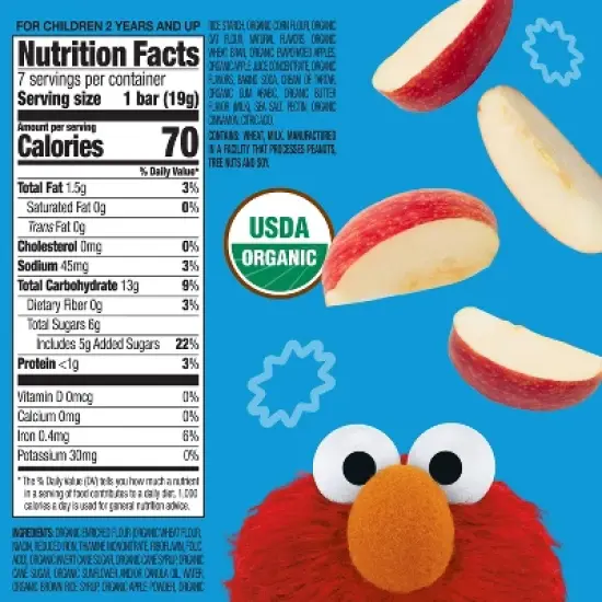 Earth's Best Organic Apple Toddler Snack Bars Sesame Street Sunny Days - 7ct image {5}