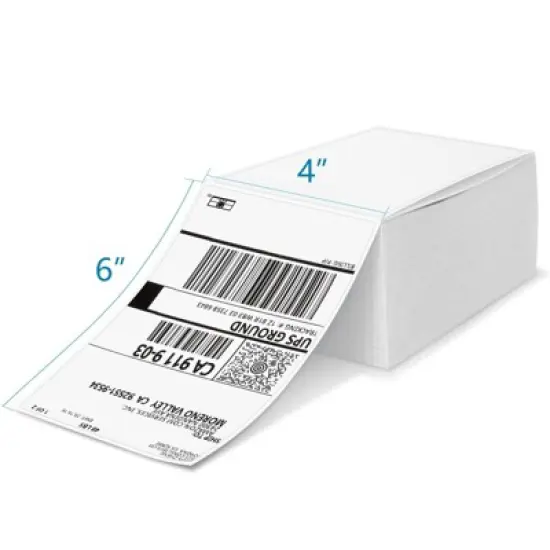 JADENS 4x6" Shipping Label Fanfold 500 Labels/Stack image {1}