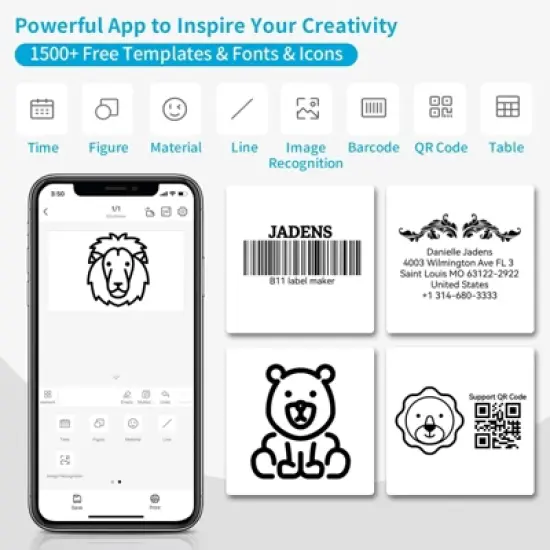 JADENS B1 Bluetooth Label Maker, 2&rdquo; image {1}