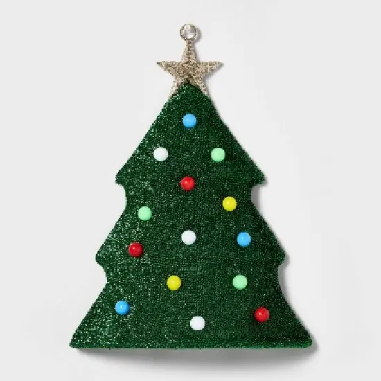 14.25" Battery Operated LED Tinsel Fabric Christmas Tree Novelty Light - Wondershop&trade; image {3}