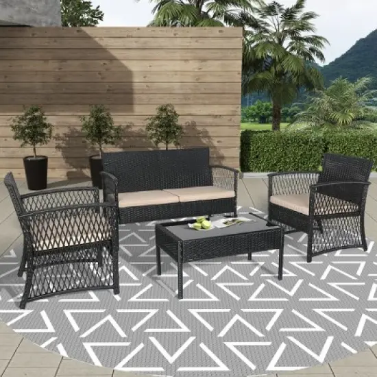 WestinTrends  4-Piece Outdoor Patio Conversation Set image {1}
