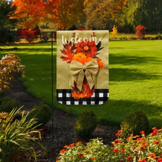 Briarwood Lane Fall Garden Flag 12x18 For Outdoor Fall Floral Mason Jar Burlap For Fall Garden Flag Flags For Outside image {3}