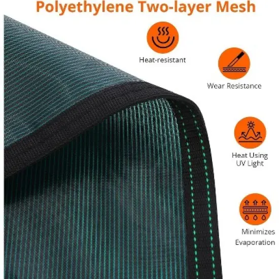 Pool Safety Inground Pool Cover &ndash; Fits 16x32ft Pools with Center Steps, Full Set with Safety Net, Installation Tools, 18x34ft image {4}