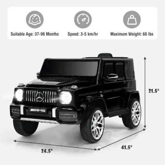 Costway 12V Kids Ride On Car Licensed Mercedes Benz G63 Electric Vehicle with Remote Control image {6}