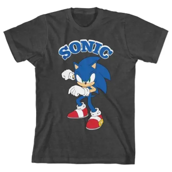Sonic the Hedgehog Modern Character Youth Charcoal Gray Graphic Tee image {1}