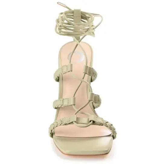 Journee Collection Womens Jamila Tru Comfort Foam Open Toe High Stiletto Pumps Sage 9.5 image {5}